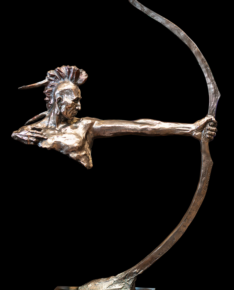 Handmade Metal Indian Warrior Sculpture