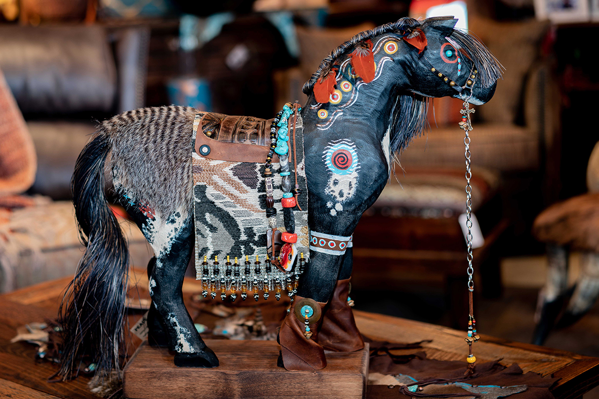handmade indian pony sculpture