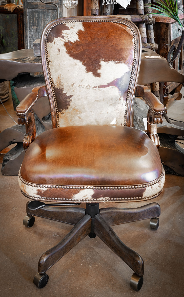 leather and cowhide office chair